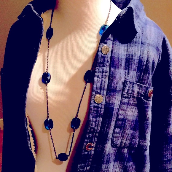 Jeweled long hanging necklace - Picture 1 of 9